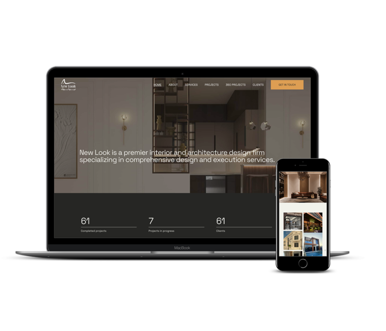 new look architecture firm website mockup